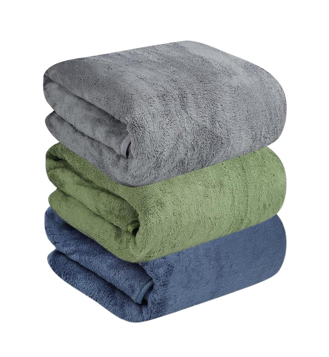 plentZ Microfiber Bath Towels Pack of 3 – Super Soft, Quick Dry & Highly Absorbent – Large 70 × 140 cm Bath Towel for Men & Women – Coral Fleece Microfiber Towels