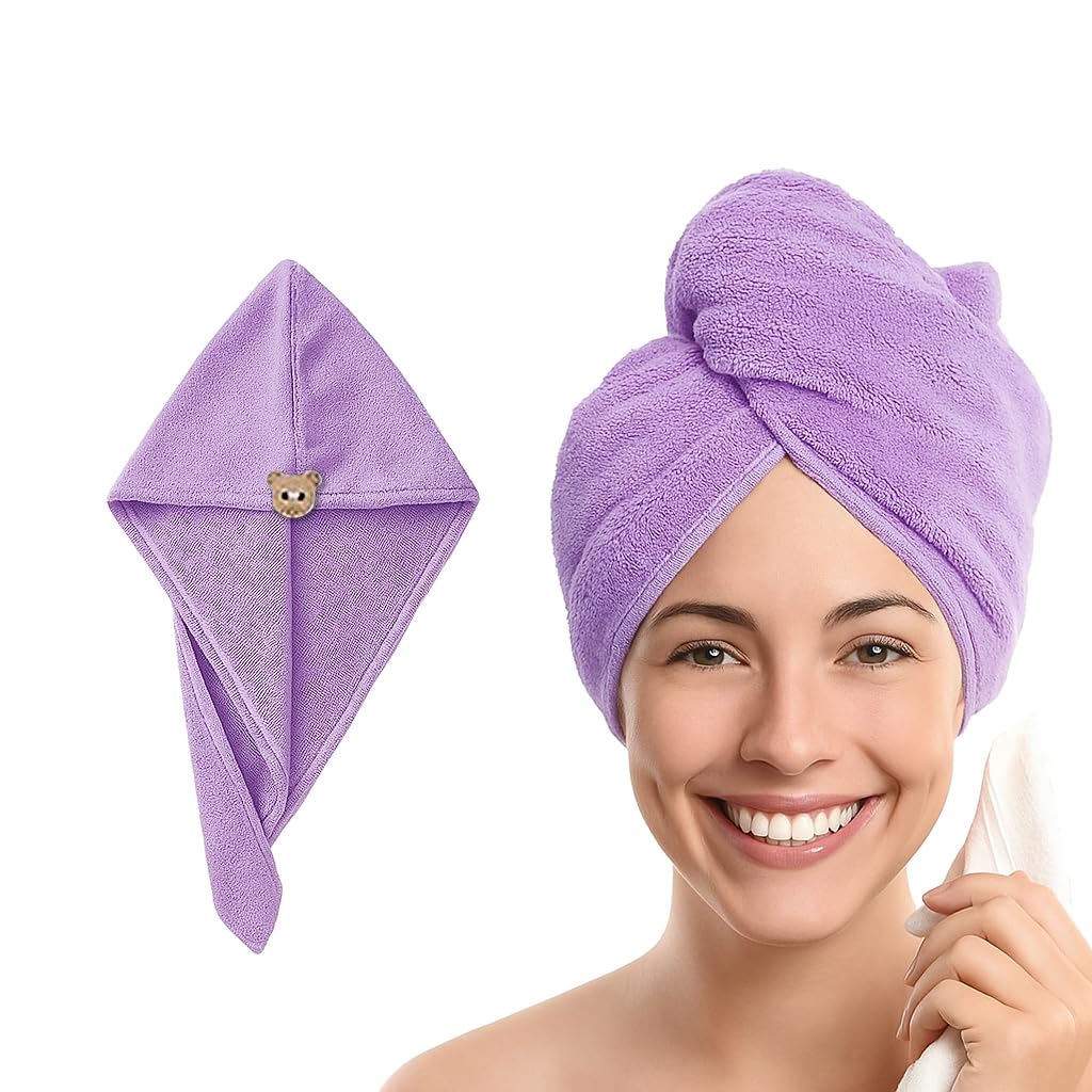 plentZ Purple Microfiber Hair Wrap Towel for Women
